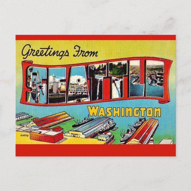 Cartão postal de Seattle Washington (Frente)