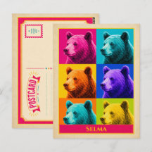 Cartão Postal de Selma Alabama Urso Negro Vintage