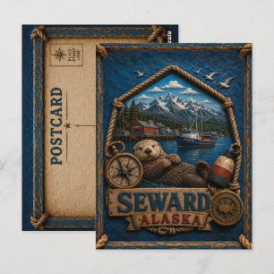 Cartão Postal de Seward Alasca Viagem Antiga