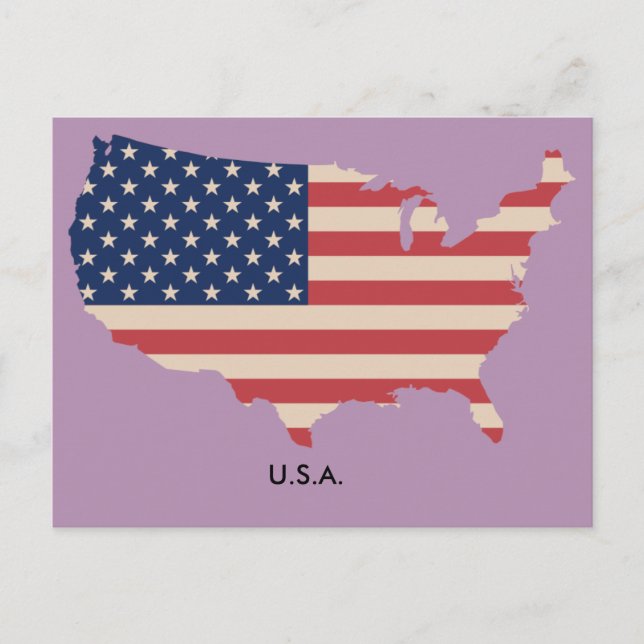 Cartão postal de Sinalizador de Mapa dos EUA (Frente)