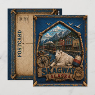 Cartão postal de Skagway Alasca Viagem Antiga