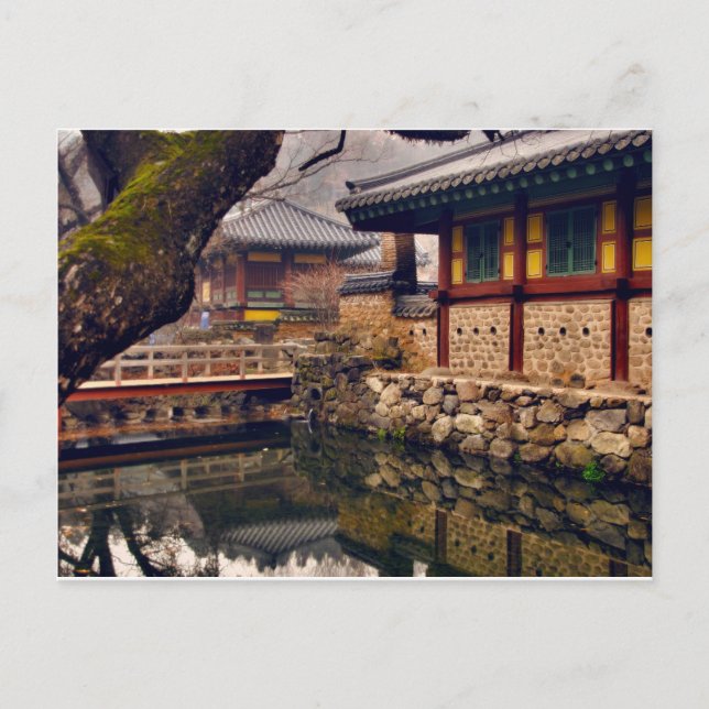 Cartão postal de Songgwangsa, Coreia do Sul (Frente)