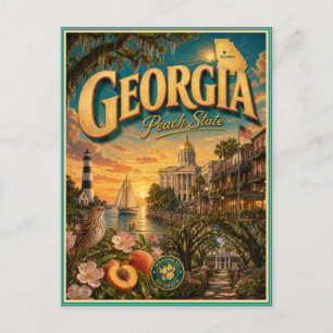 Cartão Postal de Souvenir de Viagem Retro da Geórg