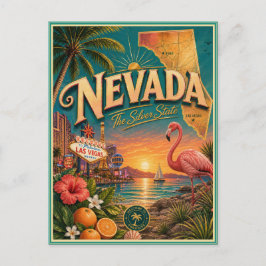 Cartão Postal de Souvenir de Viagem Retro de Nevad