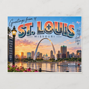 Cartão postal de St. Louis, Missouri com o Gateway