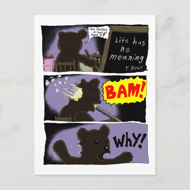 Cartão postal de suicídio de T. Bear (Frente)
