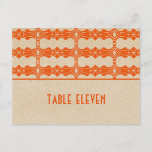 Cartão postal de Tabela de Deco de Arte Laranja