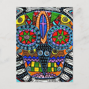 Cartão postal de Talavera Sugar Skull Owl