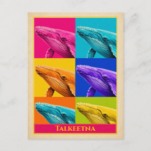 Cartão Postal de Talkeetna Alasca Baleia Vintage P