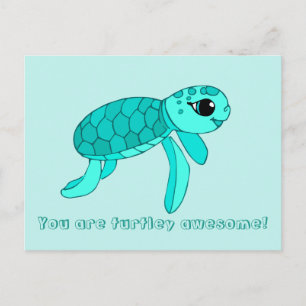 Cartão postal de tartaruga legal Turtley