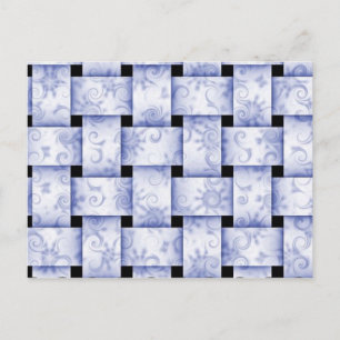 cartão postal de tecelagem azul bebê
