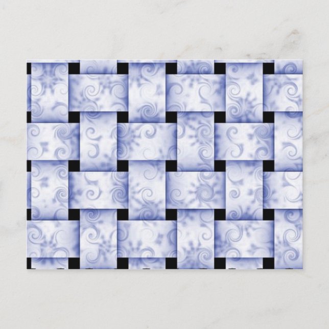 cartão postal de tecelagem azul bebê (Frente)