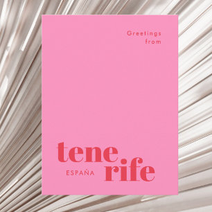 Cartão postal de Tenerife Espanha tipografia moder