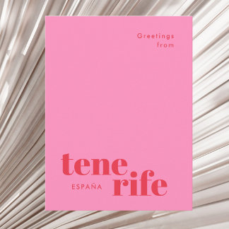 Cartão postal de Tenerife Espanha tipografia moder