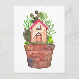 Cartão Postal de Terrário de Planta Caseira Capric