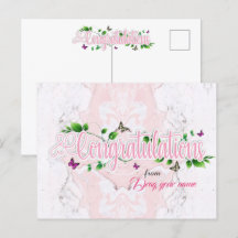 Cartão postal de texto de congratulações floral ro