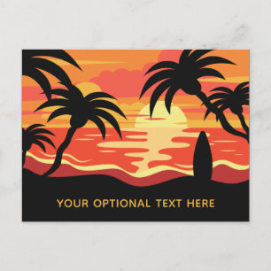 Cartão postal de texto personalizado Tropical Suns