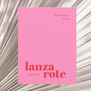 Cartão postal de tipografia moderna de Lanzarote E