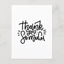 Cartão postal de tipografia Obrigado demais