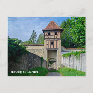 Cartão postal de torre de Suiça Fribourg