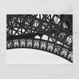 Cartão postal de Torre Eiffel Preto e Branco - Par