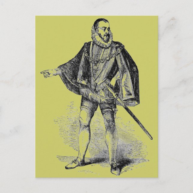 Cartão postal de trajes elisabetanos (Frente)