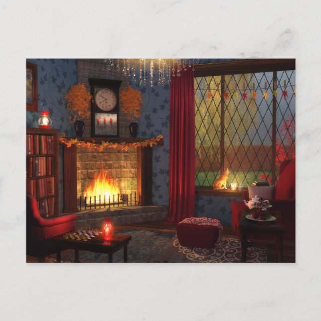 Cartão postal de tranquilidade de outono (Frente)