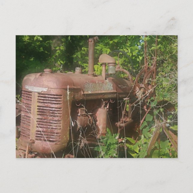 cartão postal de trator antigo (Frente)