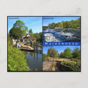 Cartão postal de três vistas de Maidenhead