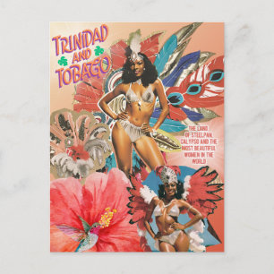 Cartão Postal de Trinidad e Tobago Ícone do Carnav