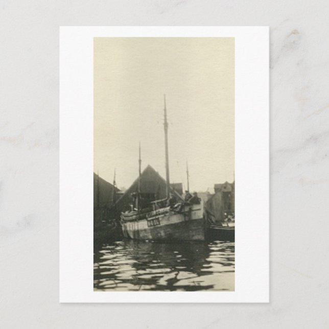 Cartão postal de tripulante de barco norueguês com (Frente)