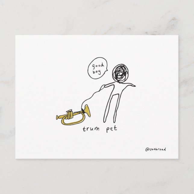 cartão postal de trompete (Frente)