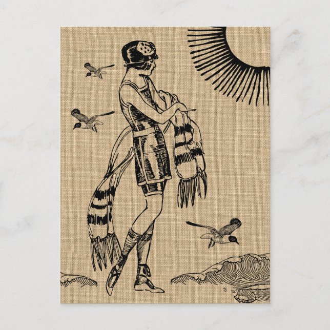 Cartão postal de um dia na praia (Frente)