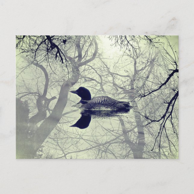 Cartão postal de um sombrio preto e branco em um l (Frente)