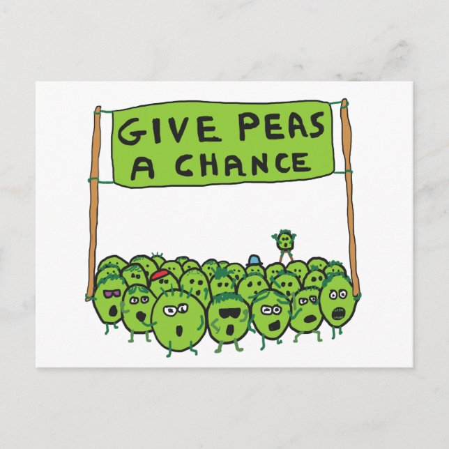 Cartão Postal Dê Uma Chance Ao Peas (Frente)