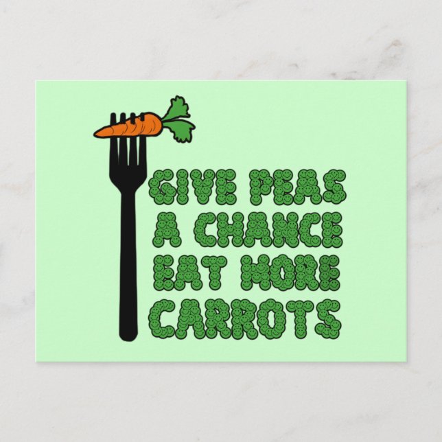 Cartão Postal Dê uma chance às ervilhas (Frente)