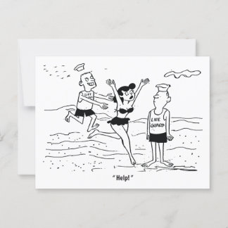 Cartão Postal De uma Guarda de vida para outra, engraçada
