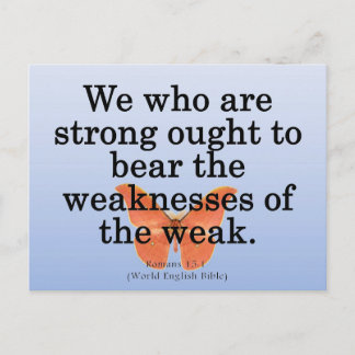 Cartão Postal Dê uma Mão Ajuda Romanos 15-1