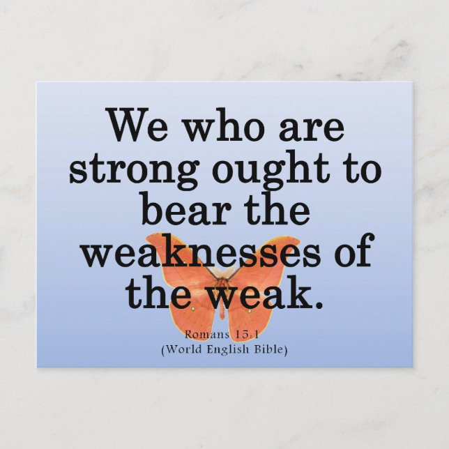 Cartão Postal Dê uma Mão Ajuda Romanos 15-1 (Frente)