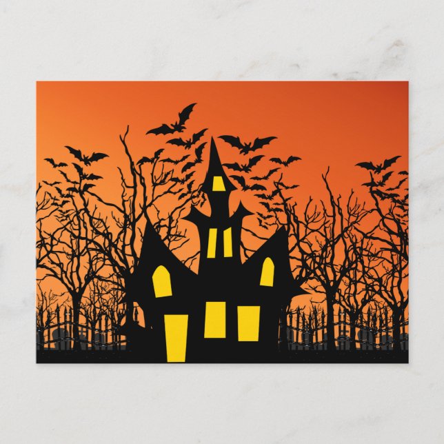 Cartão postal de uma noite assustadora de Hallowee (Frente)