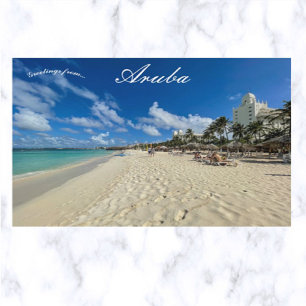 Cartão Postal de uma Praia em Aruba