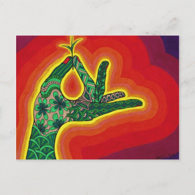 Cartão Postal de uma semente minúscula de bolota, um carvalho po (Frente)