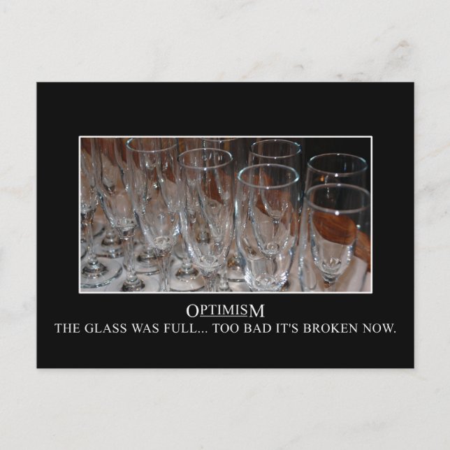Cartão Postal De uma vez, meu copo estava cheio (Frente)