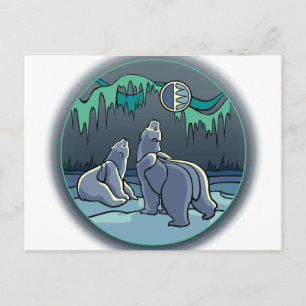 Cartão Postal de Urso Polar Arte de Ursos Nativos 
