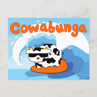 Cartão postal de vaca Cowabunga