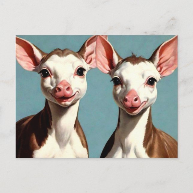 Cartão postal de vacas fofas (Frente)