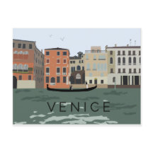 Cartão postal de Venice Gondola Ilustrado
