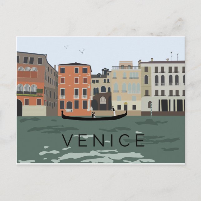 Cartão postal de Venice Gondola Ilustrado (Frente)