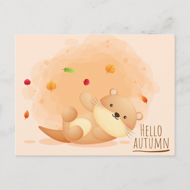 Cartão postal de verão da lontra (Frente)