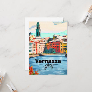 Cartão postal de Vernazza Cinque Terre, Itália, Tr